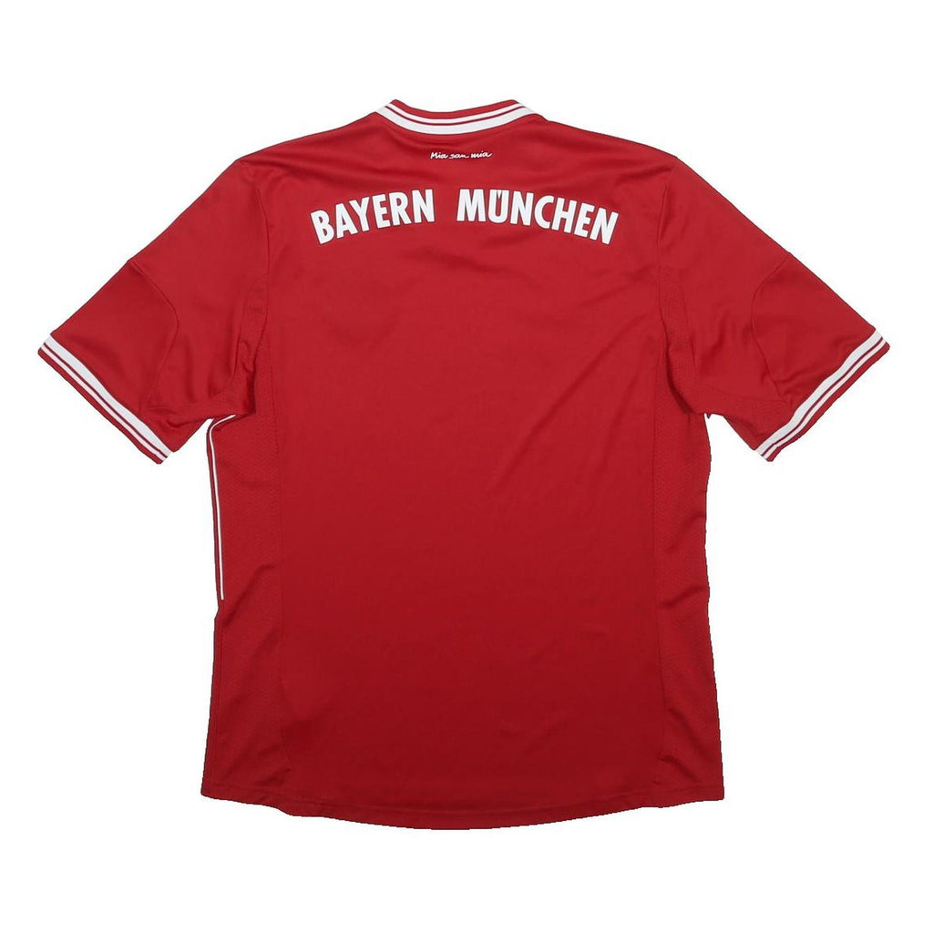 ADIDAS 2013-14 Bayern Munich Mens Red White Football Shirt L Short Sleeve V-Neck