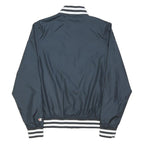 CHAMPION Mens Navy Blue Polyester Blend Bomber Jacket M Plain Zip Athletic