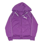 PUMA Womens Purple Zip Hoodie Jacket UK 10 Polyester Blend Plain Sporty