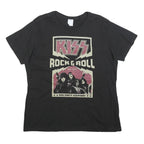 PORT & COMPANY Womens Black Kiss Rock & Roll Graphic T-Shirt XL Short Sleeve