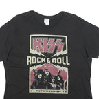 PORT & COMPANY Womens Black Kiss Rock & Roll Graphic T-Shirt XL Short Sleeve