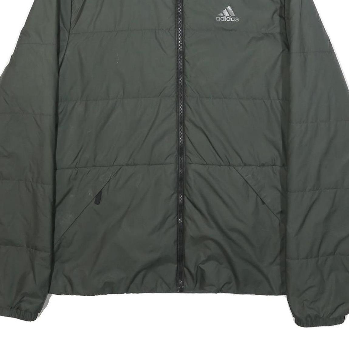 ADIDAS Mens Green Jacket S Polyester Plain Zip Full Zip Sportswear Light