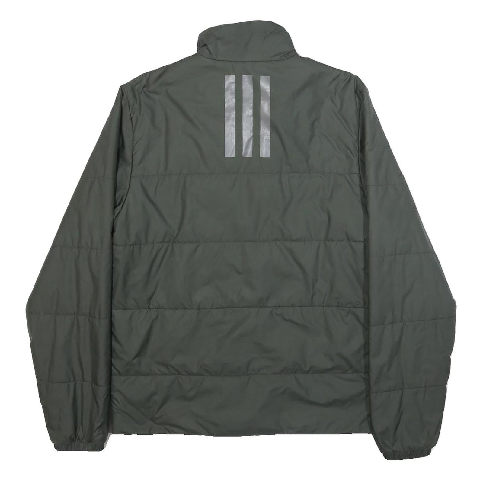 ADIDAS Mens Green Jacket S Polyester Plain Zip Full Zip Sportswear Light