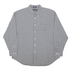 NAUTICA Mens Blue & White Check Shirt XL Button-Down Collar Cotton Casual