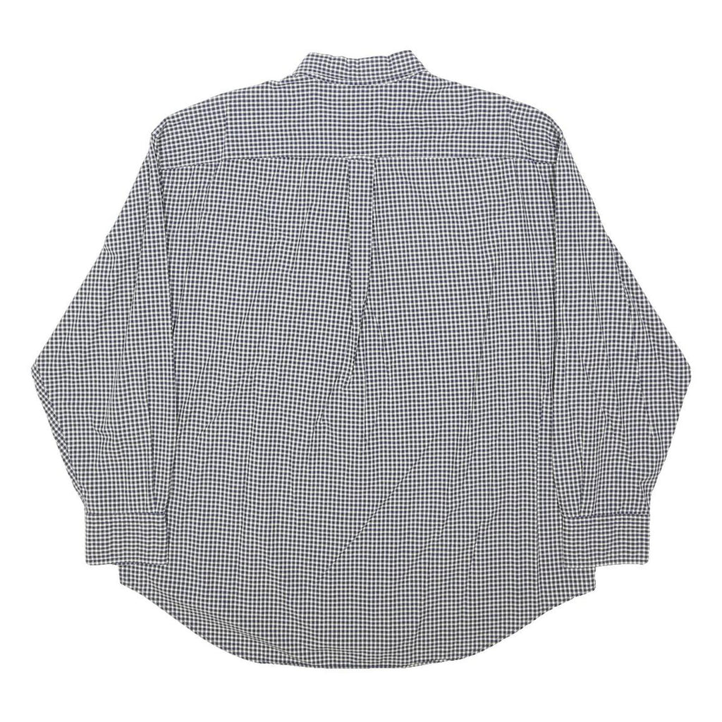 NAUTICA Mens Blue & White Check Shirt XL Button-Down Collar Cotton Casual