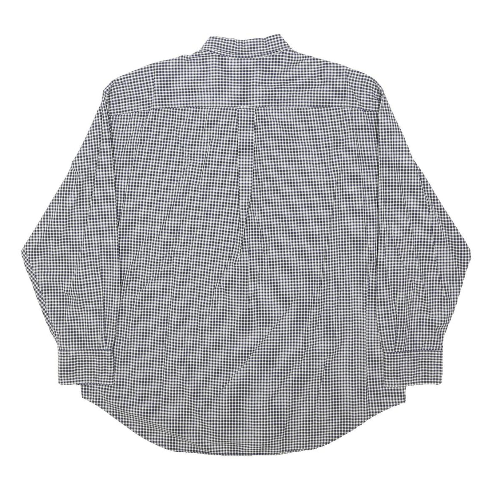 NAUTICA Mens Blue & White Check Shirt XL Button-Down Collar Cotton Casual