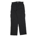 STR Mens Cotton Blend Black Regular Straight Trousers W30 L32 Casual Durable Zip