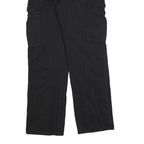 STR Mens Cotton Blend Black Regular Straight Trousers W30 L32 Casual Durable Zip