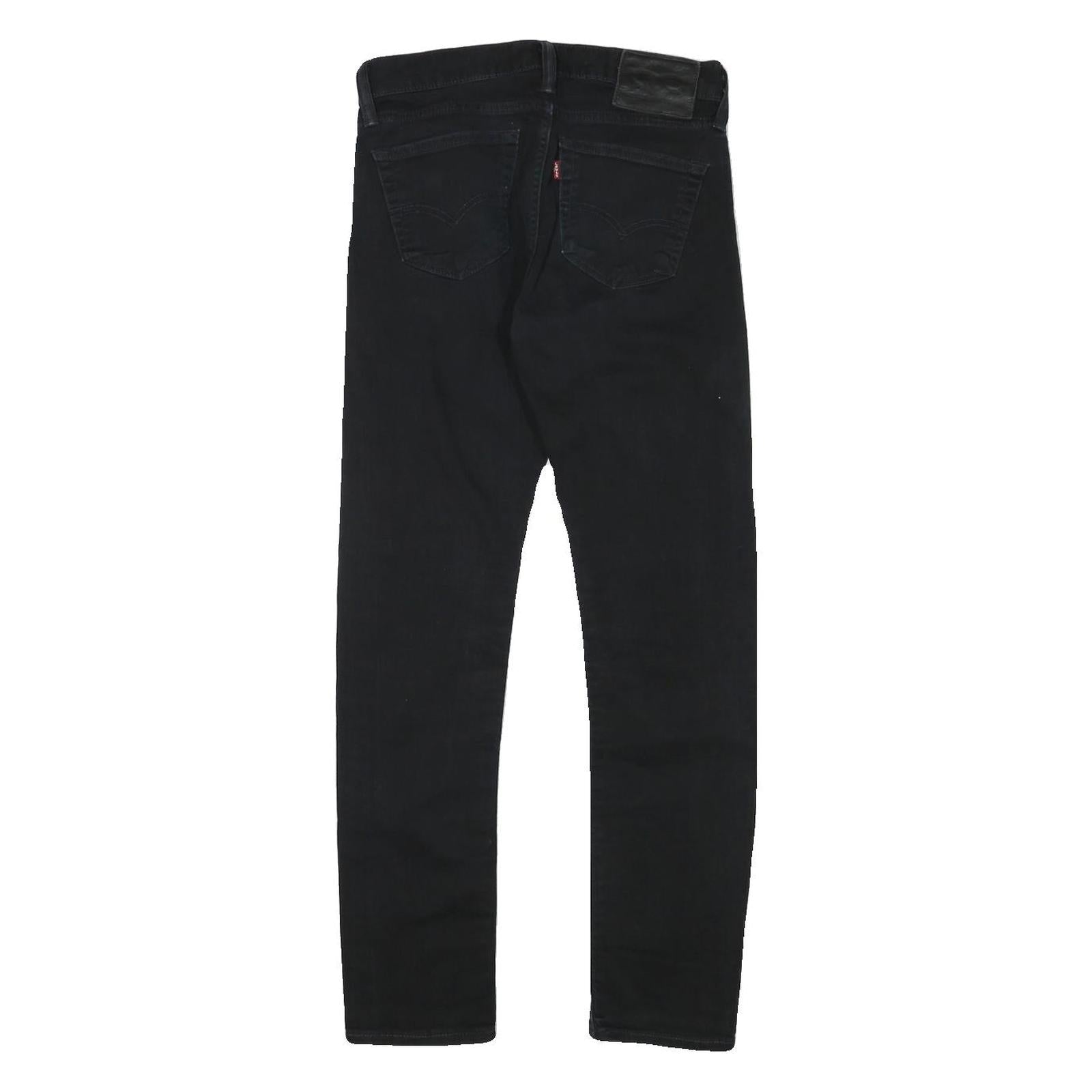 LEVI'S 510 Mens Jeans Black Slim Skinny Denim Raw W28 L29 Slim Fit Zip Closure