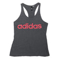 ADIDAS Womens Grey Vest Sleeveless Scoop Neck Logo XS Cotton Blend Tracksuit Top