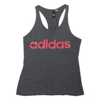 ADIDAS Womens Grey Vest Sleeveless Scoop Neck Logo XS Cotton Blend Tracksuit Top