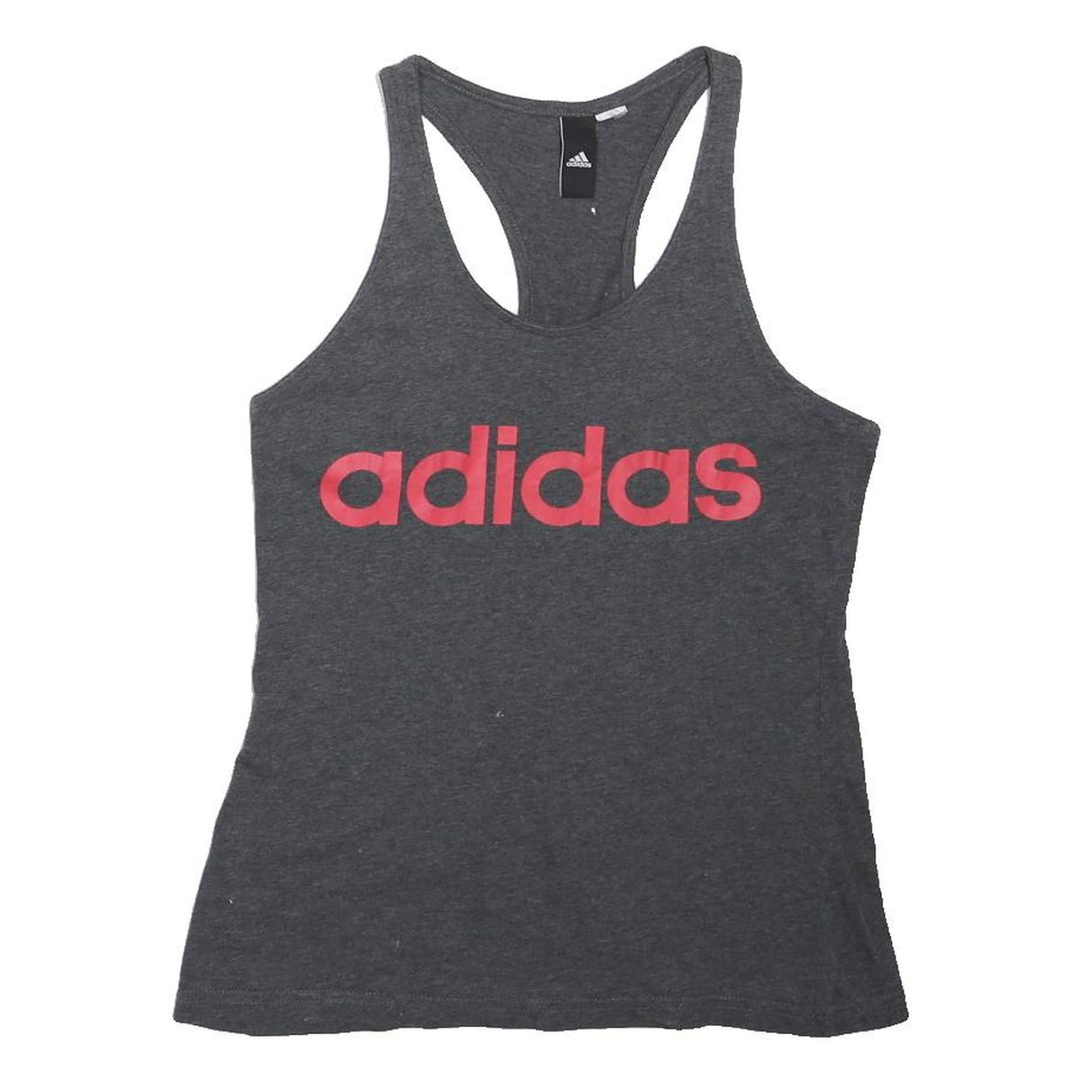 ADIDAS Womens Grey Vest Sleeveless Scoop Neck Logo XS Cotton Blend Tracksuit Top