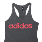 ADIDAS Womens Grey Vest Sleeveless Scoop Neck Logo XS Cotton Blend Tracksuit Top