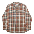CARHARTT Mens Orange & Brown Check Shirt XL Button Down Cotton Casual Workwear
