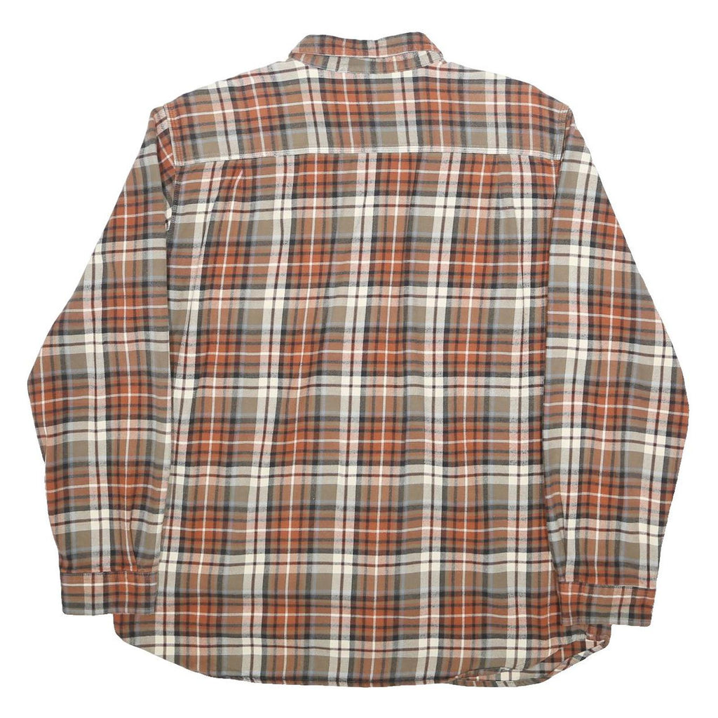 CARHARTT Mens Orange & Brown Check Shirt XL Button Down Cotton Casual Workwear