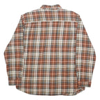 CARHARTT Mens Orange & Brown Check Shirt XL Button Down Cotton Casual Workwear