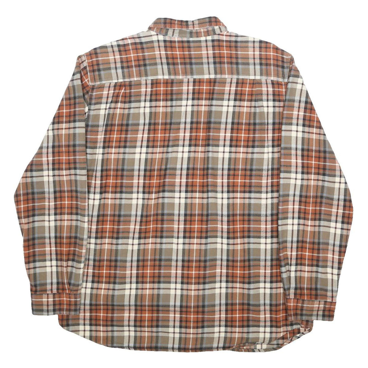 CARHARTT Mens Orange & Brown Check Shirt XL Button Down Cotton Casual Workwear