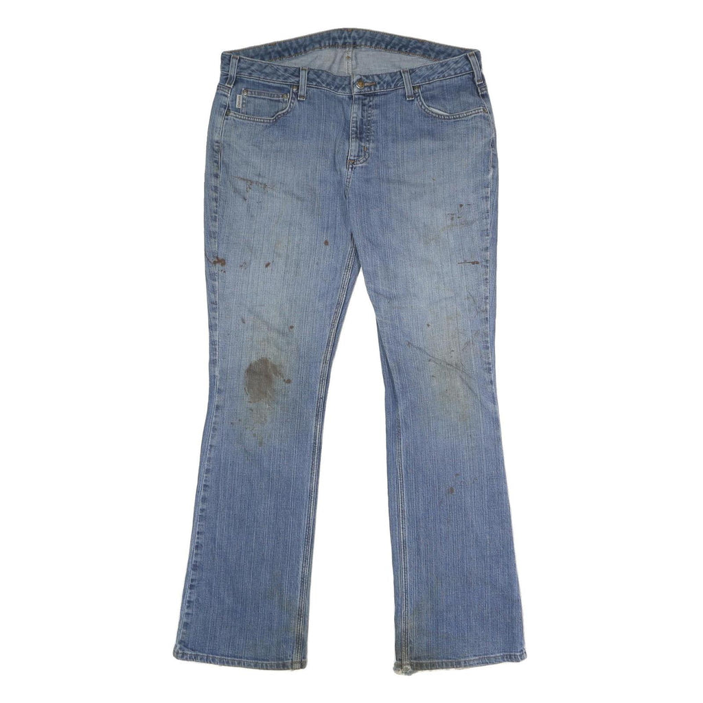 CARHARTT Womens Blue Loose Straight Denim Light W36 L34 Distressed Workwear