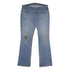 CARHARTT Womens Blue Loose Straight Denim Light W36 L34 Distressed Workwear
