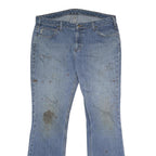 CARHARTT Womens Blue Loose Straight Denim Light W36 L34 Distressed Workwear