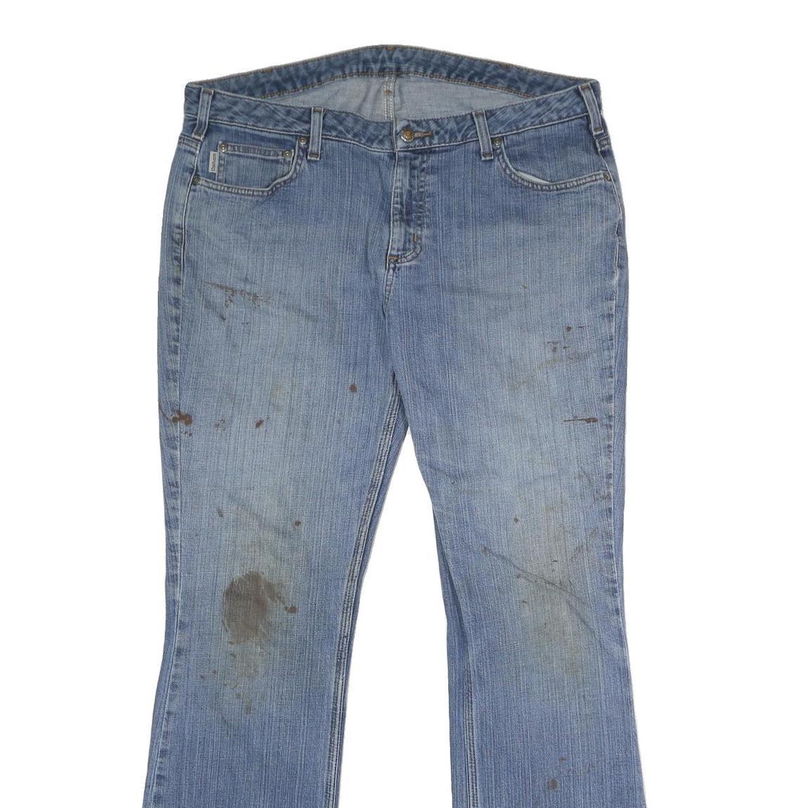 CARHARTT Womens Blue Loose Straight Denim Light W36 L34 Distressed Workwear