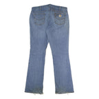 CARHARTT Womens Blue Loose Straight Denim Light W36 L34 Distressed Workwear