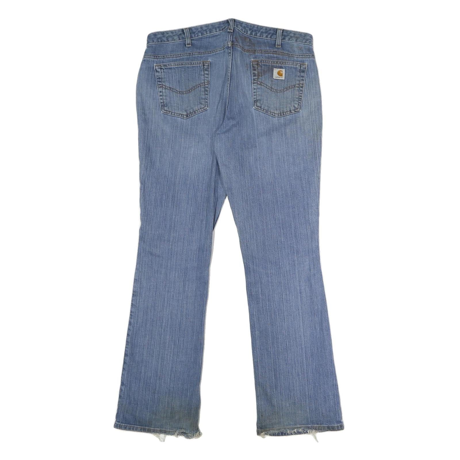 CARHARTT Womens Blue Loose Straight Denim Light W36 L34 Distressed Workwear