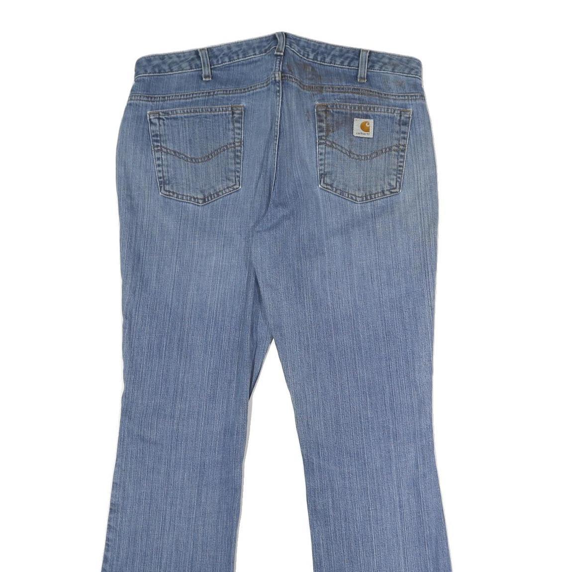 CARHARTT Womens Blue Loose Straight Denim Light W36 L34 Distressed Workwear