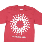 LEVI'S Mens Red Graphic T-Shirt M Short Sleeve Crew Neck Volunteer Design
