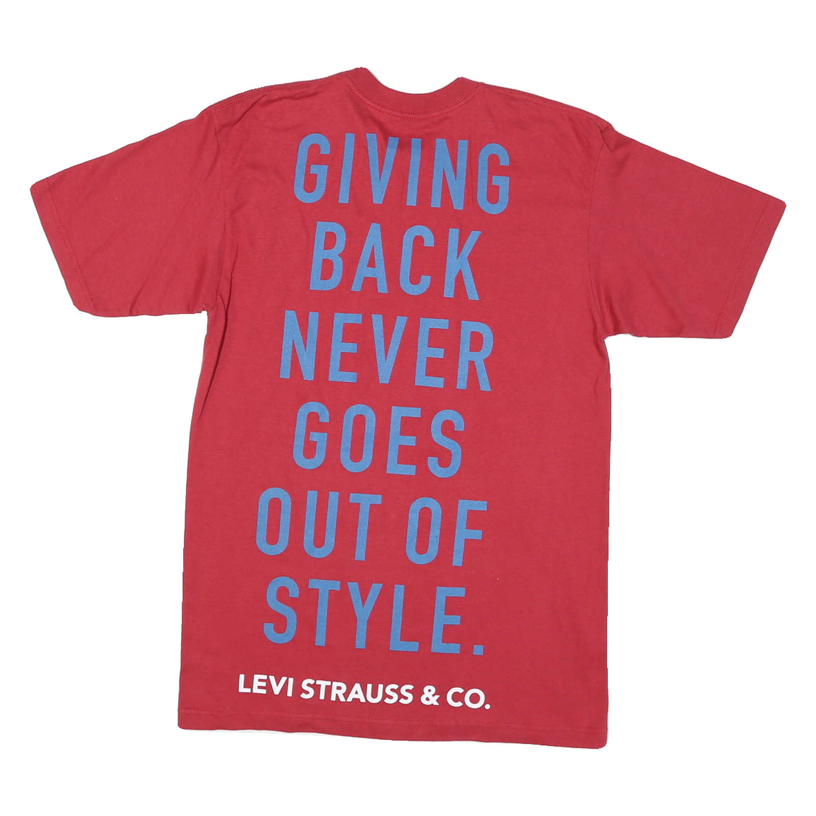 LEVI'S Mens Red Graphic T-Shirt M Short Sleeve Crew Neck Volunteer Design