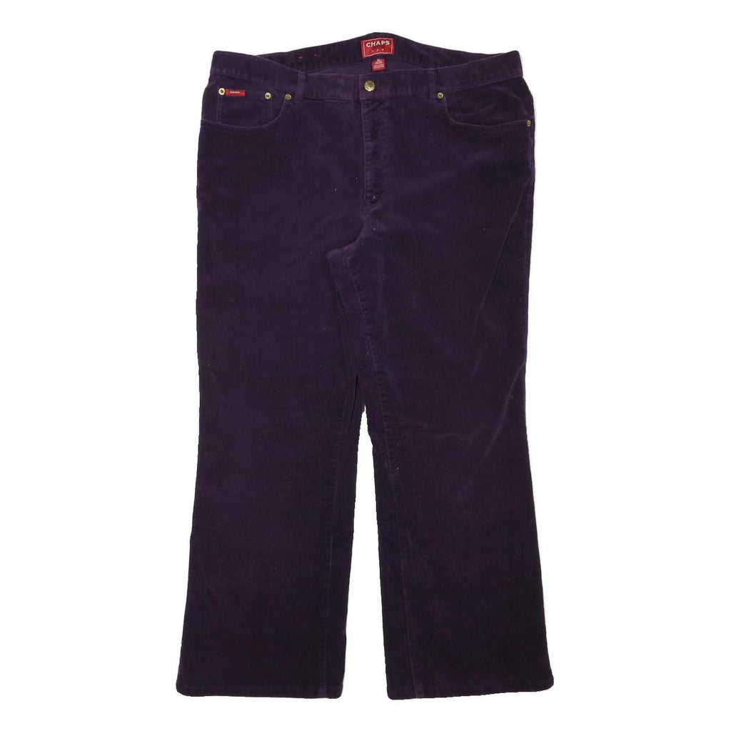 CHAPS Womens Relaxed Purple Corduroy Trousers W37 L27 Casual Zip Closure