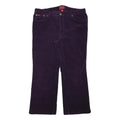 CHAPS Womens Relaxed Purple Corduroy Trousers W37 L27 Casual Zip Closure