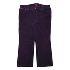CHAPS Womens Relaxed Purple Corduroy Trousers W37 L27 Casual Zip Closure