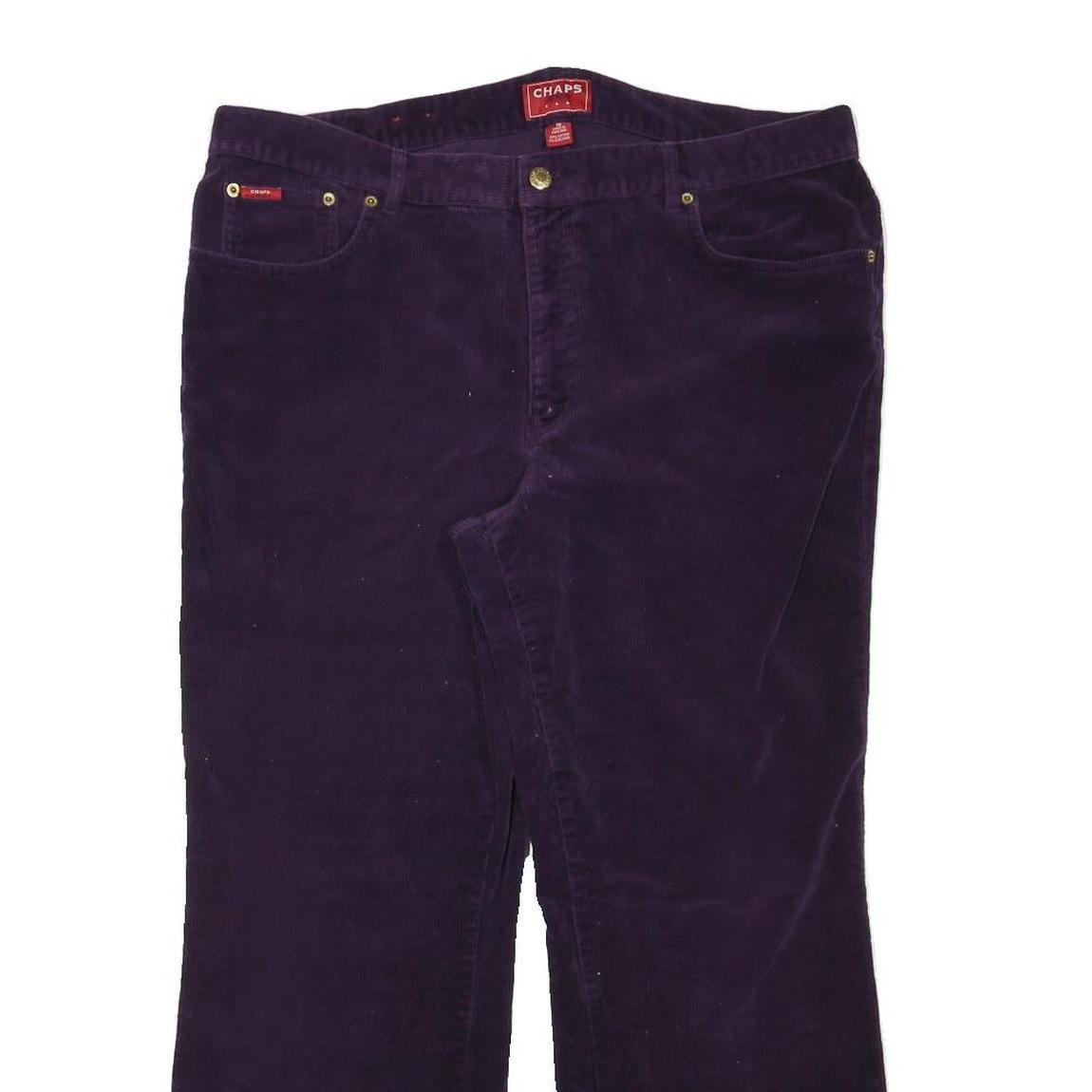 CHAPS Womens Relaxed Purple Corduroy Trousers W37 L27 Casual Zip Closure