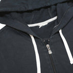 ADIDAS Mens Black & White Sleeveless Hoodie S Cotton Blend Zip Up Casual