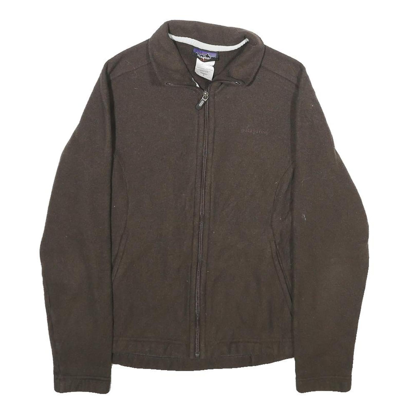 PATAGONIA Womens Brown Jacket S Polyester Plain Zip Outdoor Zip Up