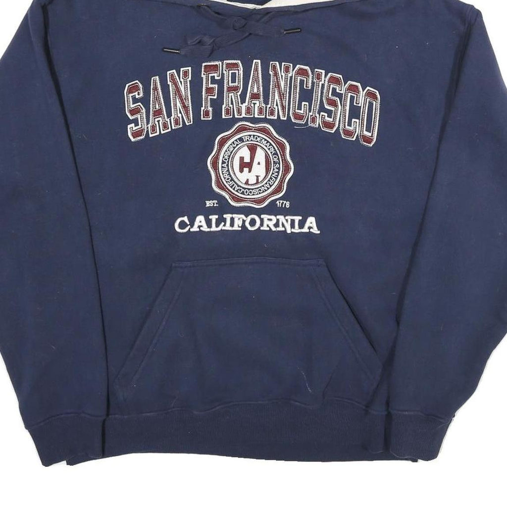 CITYWEAR Mens Navy Blue San Francisco Cotton Pullover Hoodie L