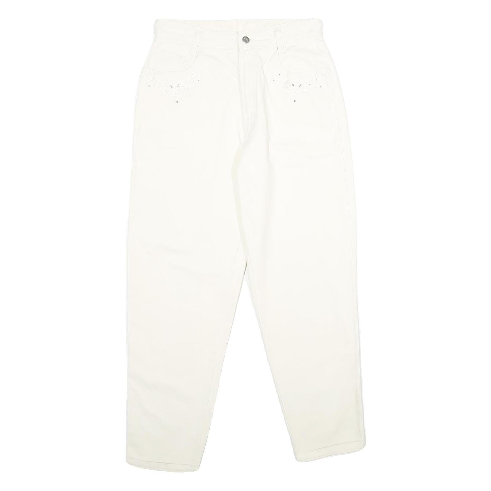 MAC Womens Classic White Cotton Jeans W28 L29 Zip Closure Comfortable Fit