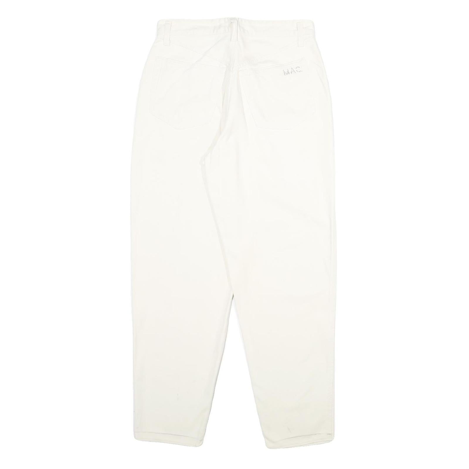 MAC Womens Classic White Cotton Jeans W28 L29 Zip Closure Comfortable Fit