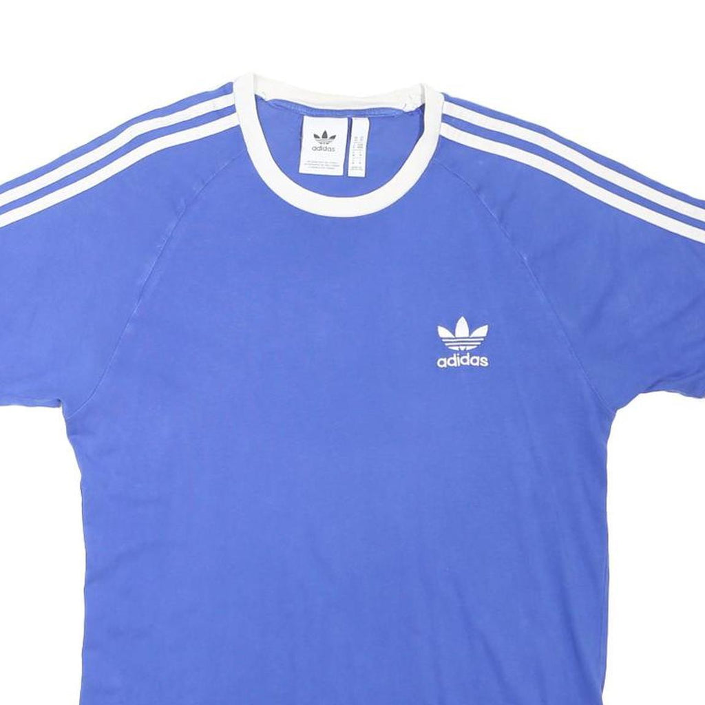 ADIDAS ORIGINALS Mens Blue & White Graphic T-Shirt M Short Sleeve Crew Neck