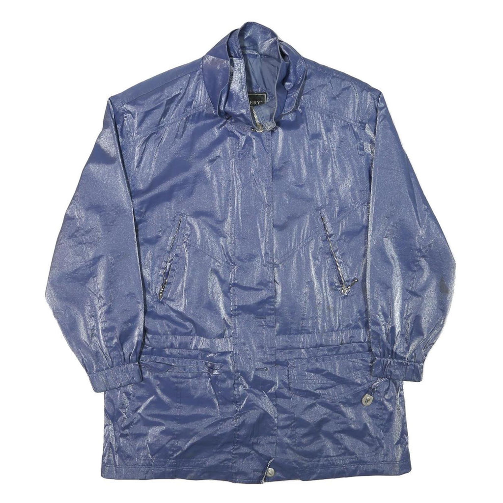 GALLERY Womens Blue Jacket M Polyester Blend Plain Zip Lightweight Casual