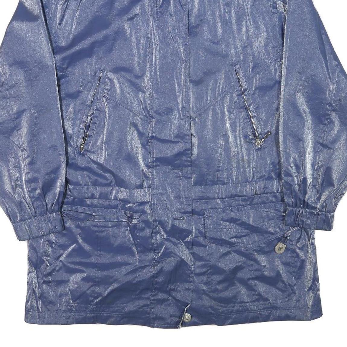 GALLERY Womens Blue Jacket M Polyester Blend Plain Zip Lightweight Casual