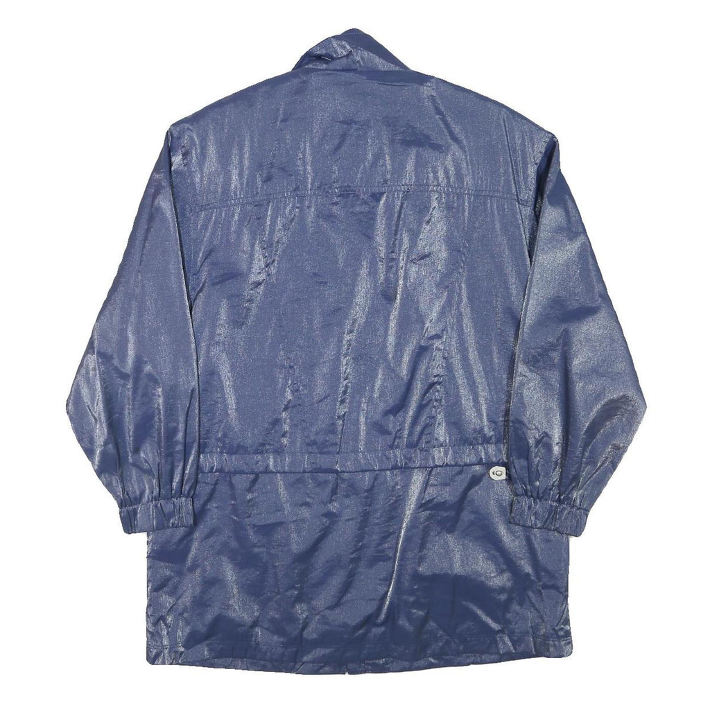 GALLERY Womens Blue Jacket M Polyester Blend Plain Zip Lightweight Casual