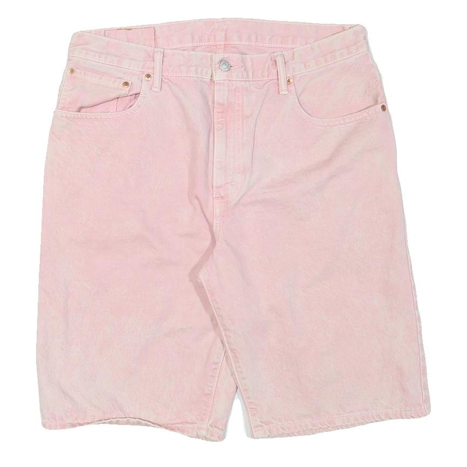 LEVI'S Mens Shorts Pink XL W34 Denim Classic Fit Button Pockets