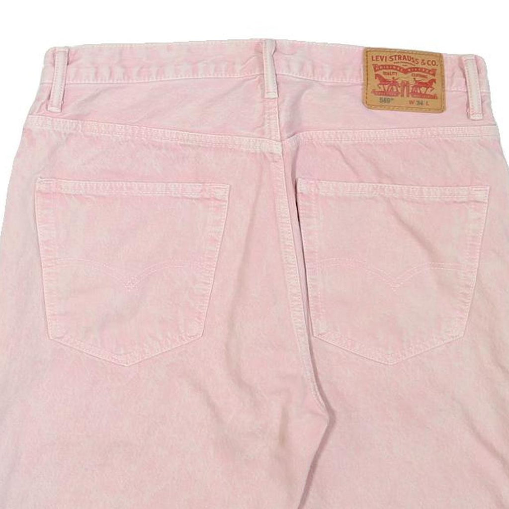 LEVI'S Mens Shorts Pink XL W34 Denim Classic Fit Button Pockets
