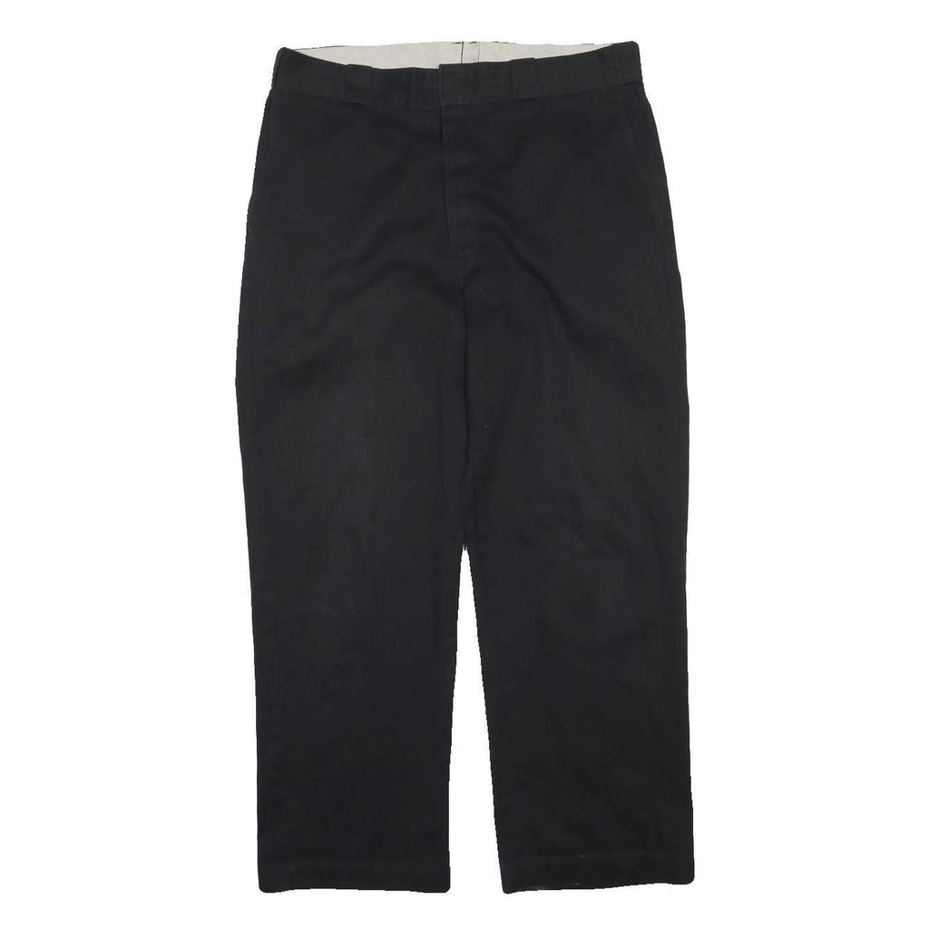 DICKIES Mens Cotton Blend Black Regular Straight Trousers W36 L40 Workwear
