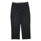 DICKIES Mens Cotton Blend Black Regular Straight Trousers W36 L40 Workwear
