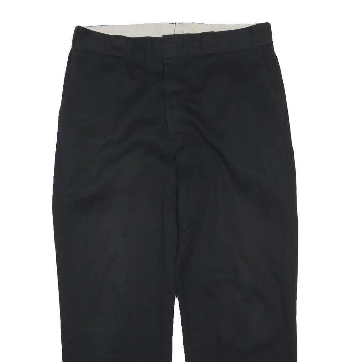 DICKIES Mens Cotton Blend Black Regular Straight Trousers W36 L40 Workwear