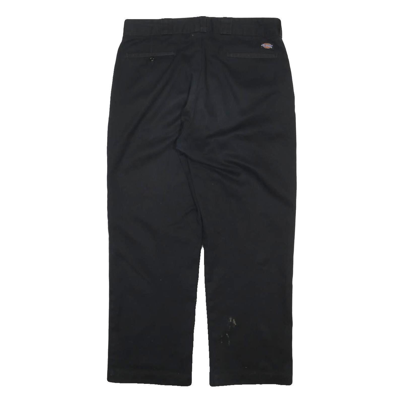 DICKIES Mens Cotton Blend Black Regular Straight Trousers W36 L40 Workwear