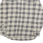 JACHS Mens Cream & Grey Check Shirt L Cotton Blend Casual Long Sleeve Button